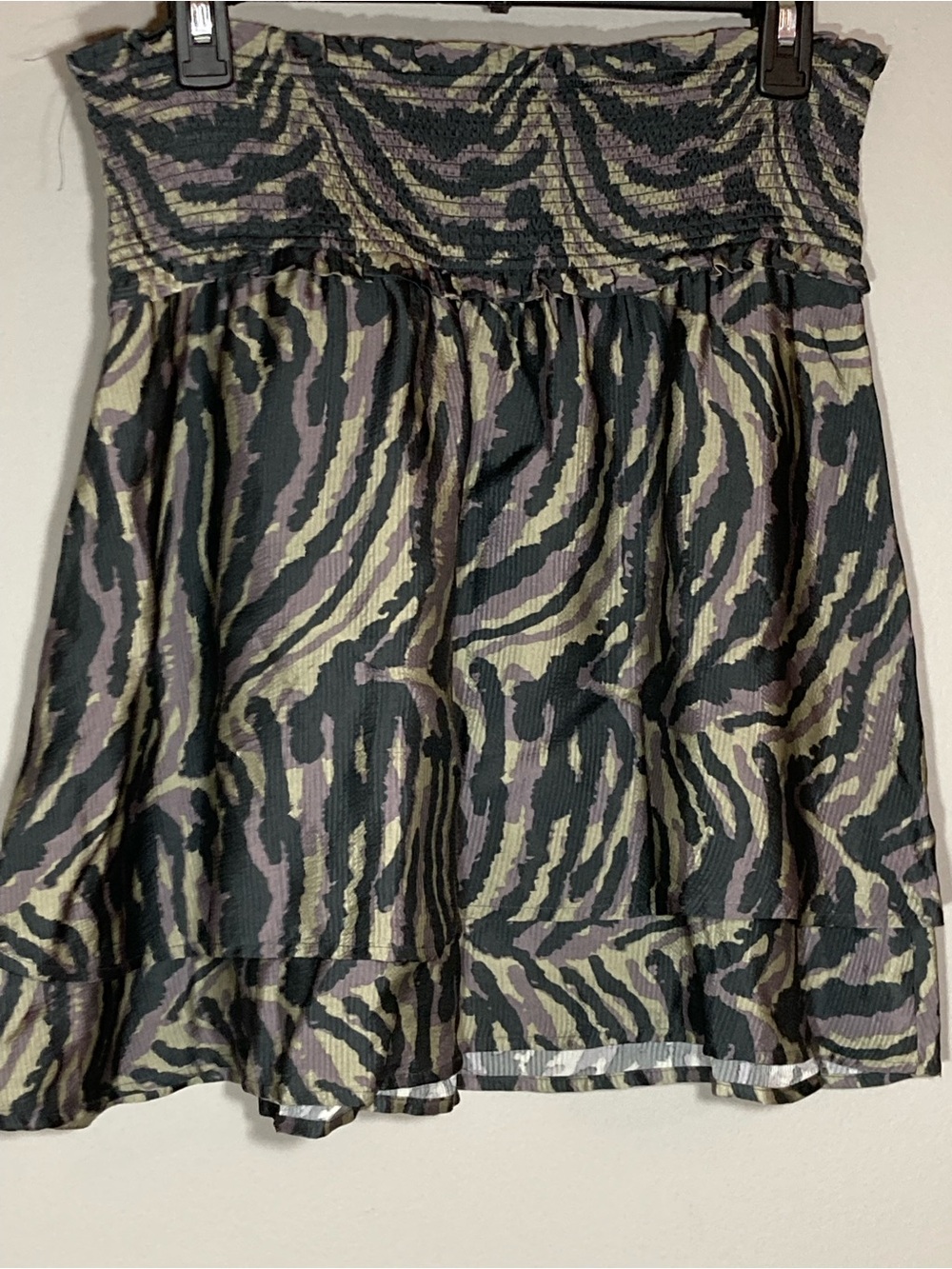 Rails Addison Smocked Olive Bengal Mini Skirt
